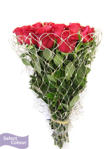 A rose bunch arranged in glitter netting