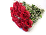 A rose bunch arranged in glitter netting