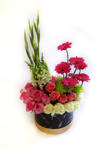 Roses, gerberas, glads and other flowers displayed in box