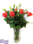 Roses and lilies in vase