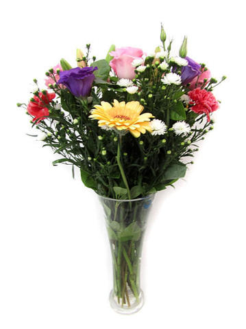 Mixed flowers arranged in vase
