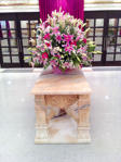 Stargazers, lilies and gerberas in ceramic pot