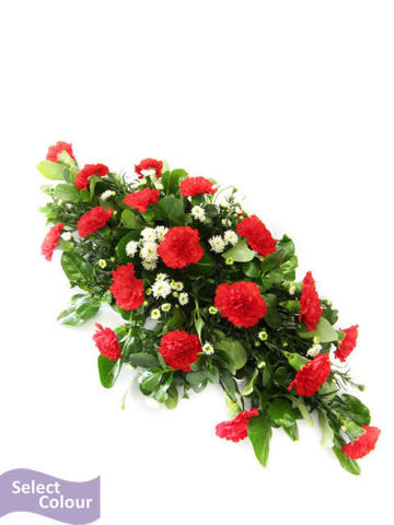 Coffin spray with carnations