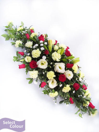 Coffin spray with mixed flowers