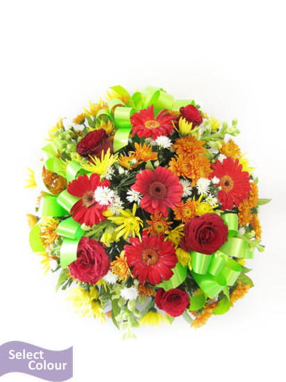 Wreath with mixed flowers