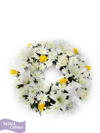 Wreath with mixed flowers