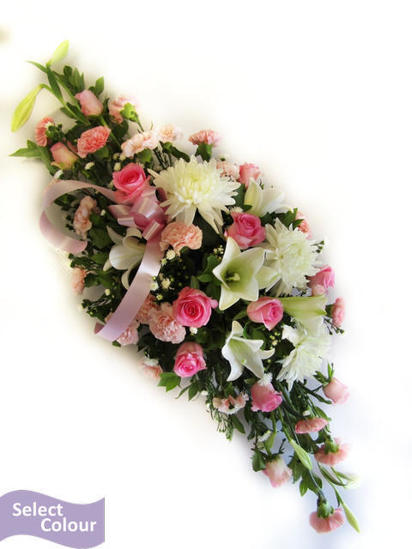 Coffin spray with mixed flowers