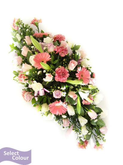 Coffin spray with mixed flowers