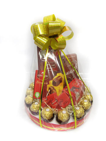 Gift parcel filled with chocolates