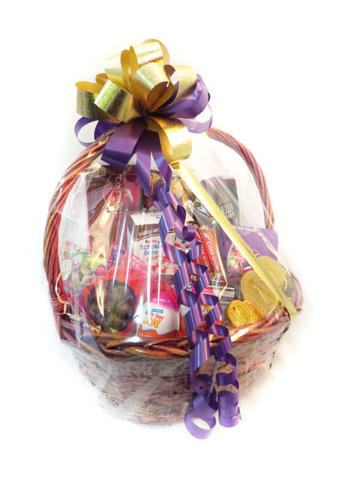 Sweets and chocolates in gift basket