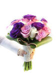 Bridal bouquet with roses and lysianthus