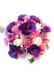 Bridal bouquet with roses and lysianthus