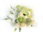 White flowers in bridal bouquet