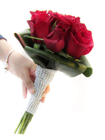 Bridal bouquet with red roses