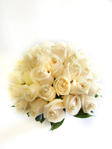 Bridal bouquet with cream roses and pearls