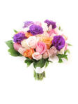 Bridal bouquet with roses and lysianthus