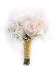 Bridal bouquet with cream roses and gyp