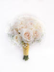 Bridal bouquet with cream roses and gyp