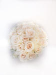 Bridal bouquet with cream roses and gyp