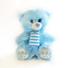 Blue teddy with scarf